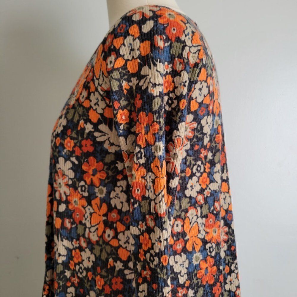 EUC LULAROE DITSY FLORAL LONG LIGHT WEIGHT POCKET CARDIGAN SIZE XS - Picture 9 of 13